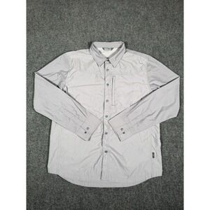 STIO Shirt Mens‎ Medium Gray Long Sleeve Snap Front Lightweight Pockets Casual
